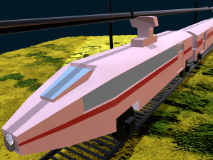 game ready 3d electric train 3D 模型