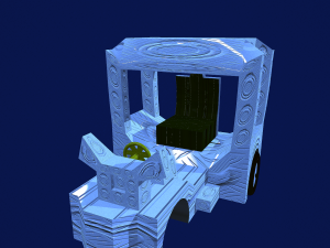 low-poly chariot for game engine 3D Model