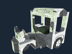 low-poly chariot for game engine Modelo 3D