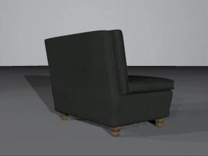 divano nero Modello 3D
