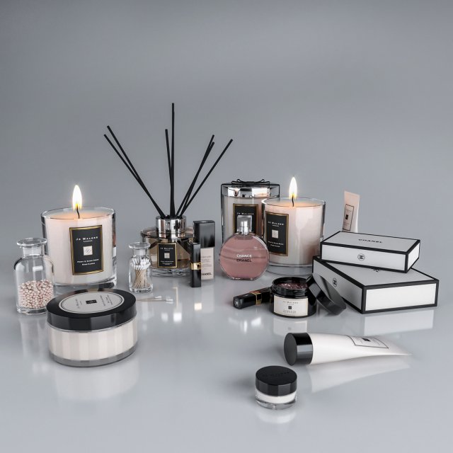 decorative cosmetics set 3D Модель .c4d .max .obj .3ds .fbx .stl .blend 