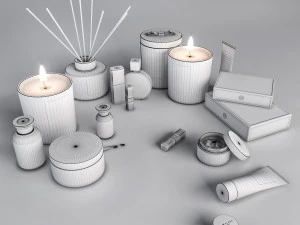 conjunto de cosm&eacute;ticos decorativos Modelo 3D