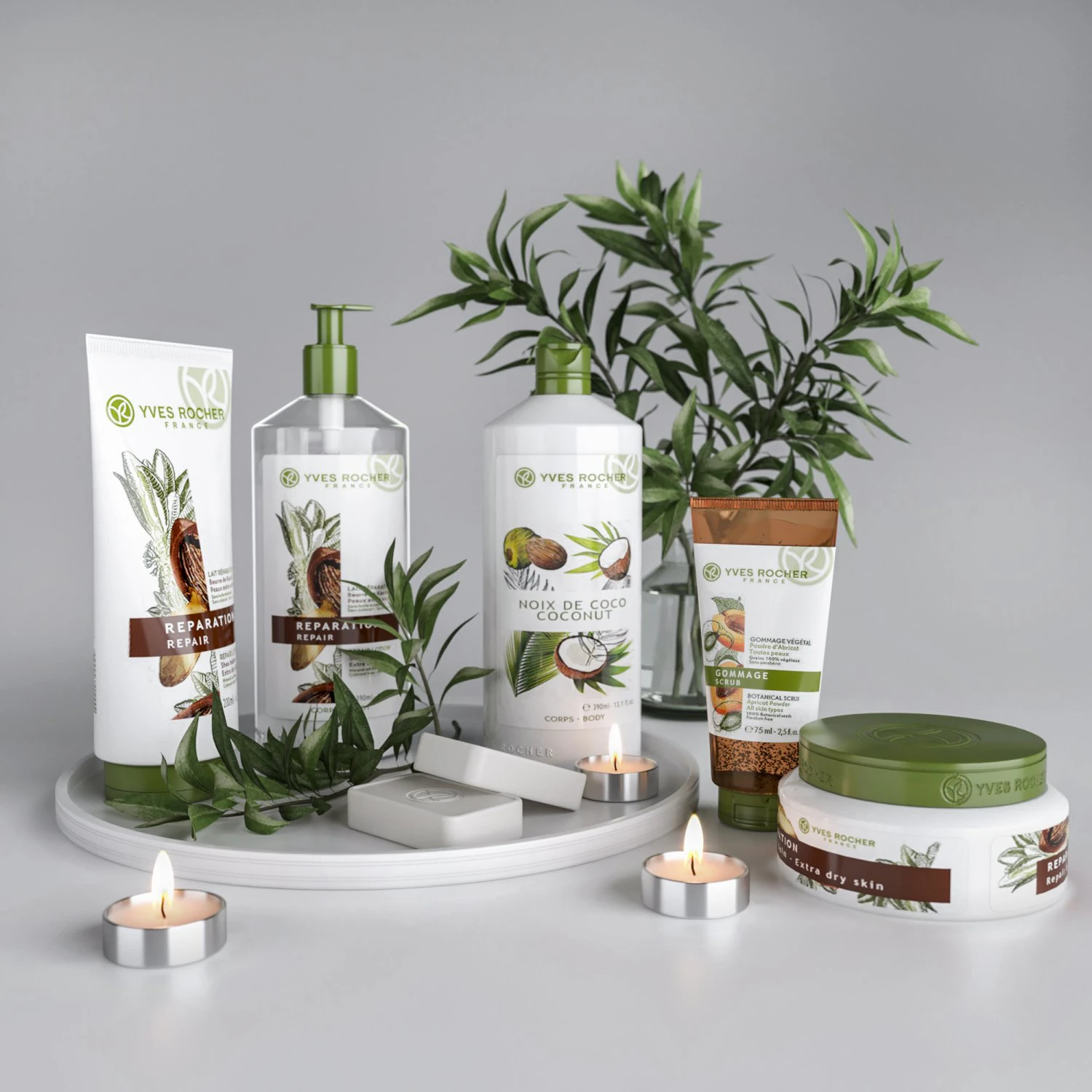 yves rocher cosmetics set 3D Model .c4d .max .obj .3ds .fbx .stl .blend 