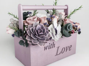 flowers in box 3D Model