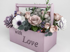 flowers in box 3D Model