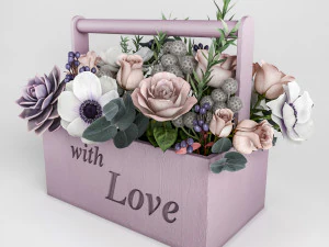 flowers in box 3D Model