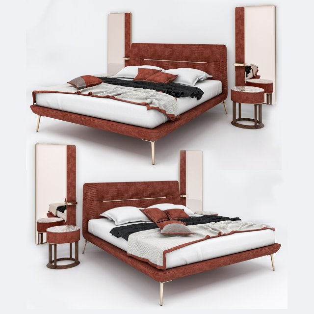 bed ulivi amelie 3Dモデル .c4d .max .obj .3ds .fbx .stl .blend 