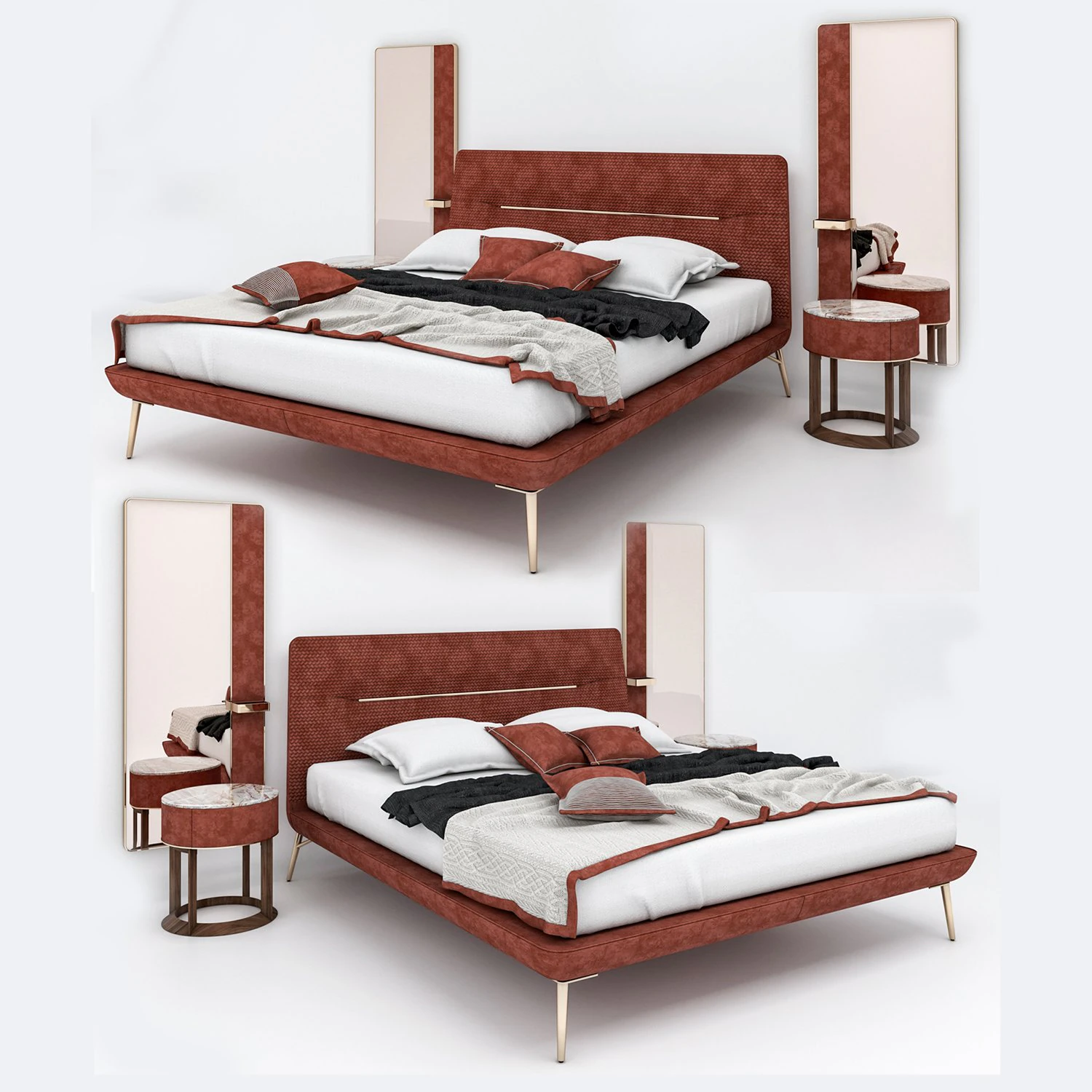 bed ulivi amelie 3D Model .c4d .max .obj .3ds .fbx .stl .blend 