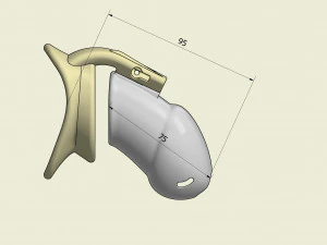 khd q4he chastity tube length 095mm circumference 110mm 3D Print Model