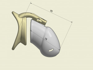khd q4he chastity tube length 095mm circumference 125mm 3D प्रिंट मॉडल
