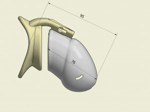 khd q4he chastity tube length 095mm circumference 140mm 3D Print Model