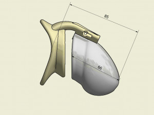 khd q4he chastity tube length 085mm circumference 140mm Modelo de Impressão 3D