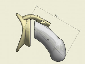 khd q4he chastity tube length 110mm circumference 090mm 3D 프린트 모델