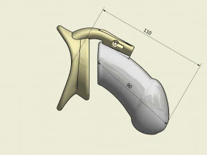 khd q4he tubo di castit&agrave; lunghezza 110 mm circonferenza 100 mm Modello di stampa 3D