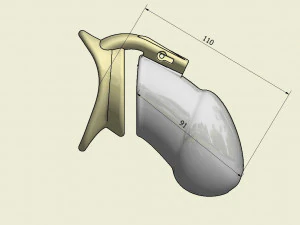 khd q4he tubo di castit&agrave; lunghezza 110 mm circonferenza 140 mm Modello di stampa 3D