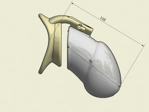 khd q4he chastity tube length 110mm circumference 150mm 3D प्रिंट मॉडल