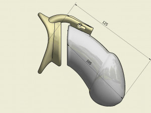 khd q4he chastity tube length 125mm circumference 140mm 3D 打印模型