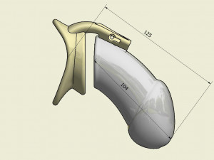 khd q4he chastity tube length 125mm circumference 125mm 3D 打印模型