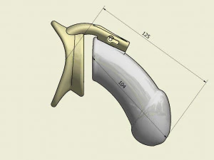 केएचडी क्यू4एचई चैस्टिटी ट्यूब की लंबाई 125 मिमी परिधि 100 मिमी 3D प्रिंट मॉडल