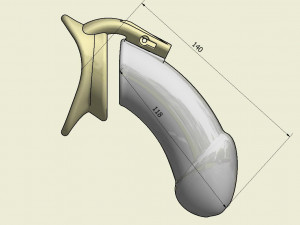 khd q4he chastity tube length 140mm circumference 110mm 3D Принт Модель