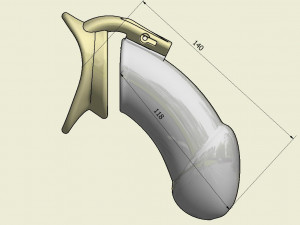 khd q4he chastity tube length 140mm circumference 125mm 3D-printmodel