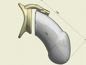 khd q4he chastity tube length 140mm circumference 150mm 3D प्रिंट मॉडल