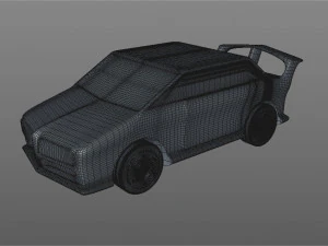cartoon racing car 3D Model