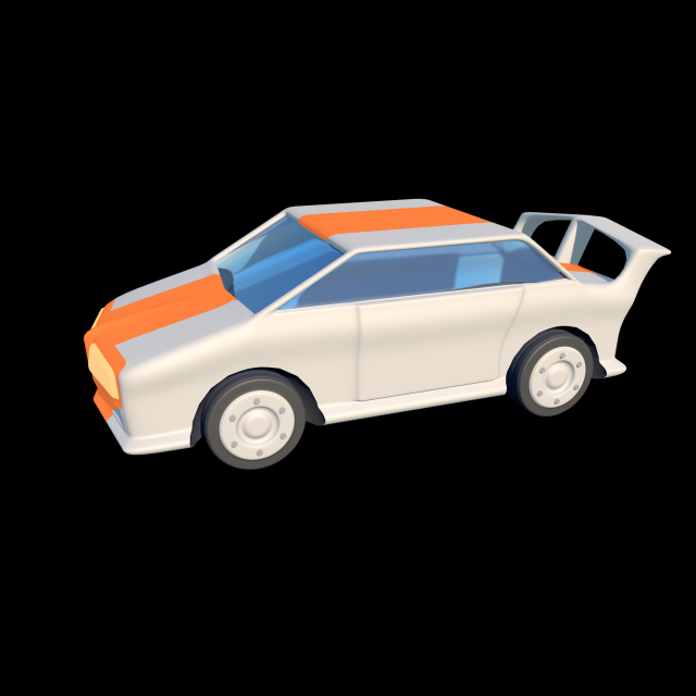 cartoon racing car 3Dモデル .c4d .max .obj .3ds .fbx .stl .blend 
