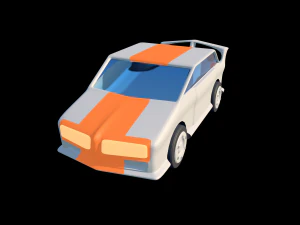 cartoon racing car 3D Model