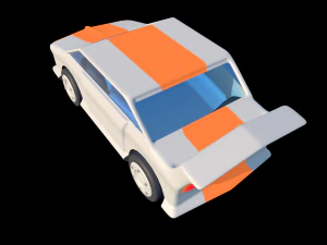 cartoon racing car 3D Model