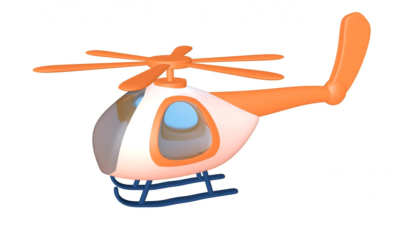 Cartoon helicopter 3D Model .c4d .max .obj .3ds .fbx .stl .blend