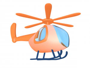 Cartoon helicopter 3D Model