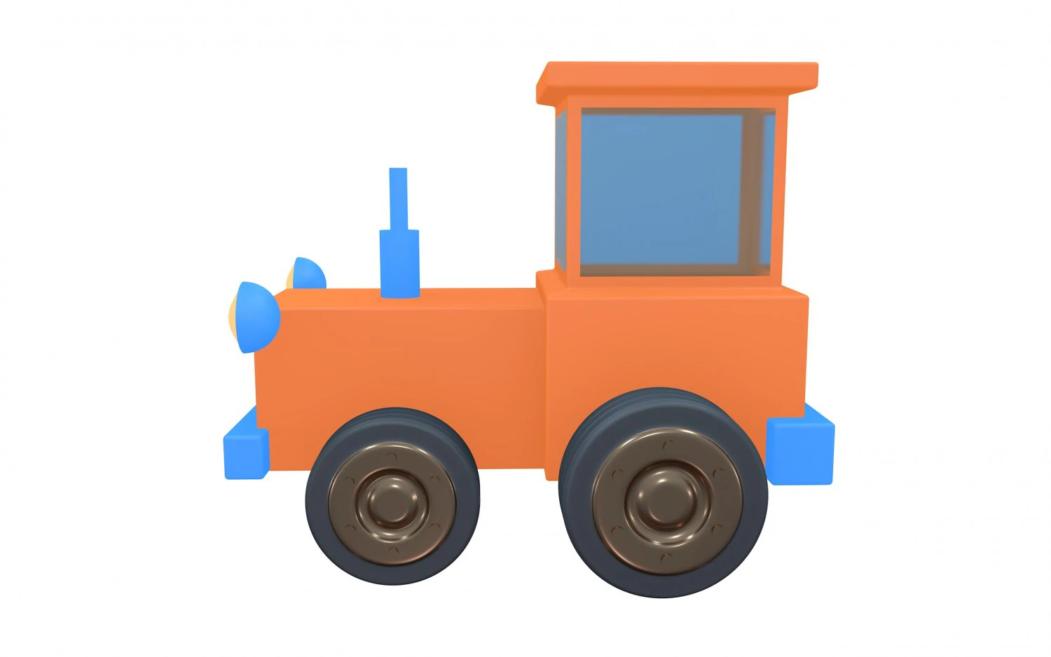 cartoon tractor 3D Model .c4d .max .obj .3ds .fbx .stl .blend