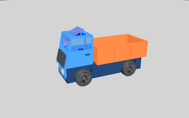 Cartoon truck 3D Модель .c4d .max .obj .3ds .fbx .stl .blend 