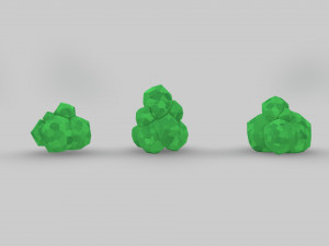 asset pack trees bush stones mushrooms for game 3D Model
