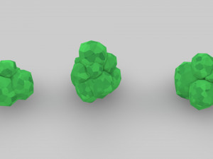 asset pack trees bush stones mushrooms for game 3D Model