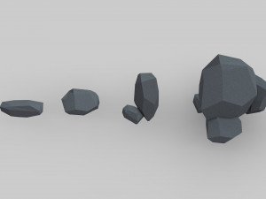 asset pack trees bush stones mushrooms for game 3D Model
