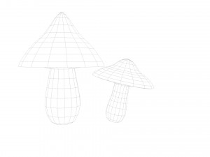 asset pack trees bush stones mushrooms for game 3D Model