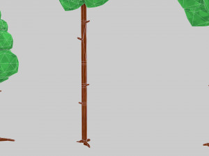 asset pack trees bush stones mushrooms for game 3D Model