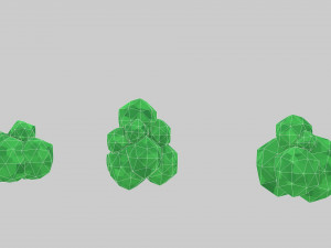 asset pack trees bush stones mushrooms for game 3D Model