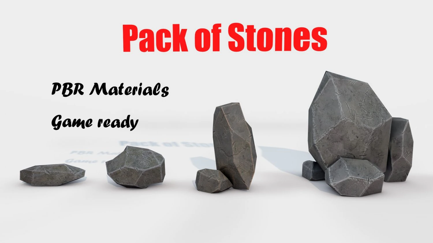 assets pack of stones game ready 3D Model .c4d .max .obj .3ds .fbx .stl .blend