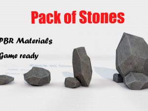 assets pack of stones game ready 3D 모델