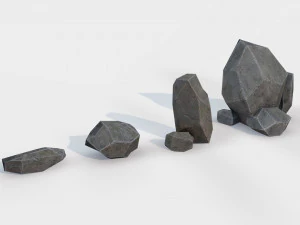 assets pack of stones game ready 3D Model