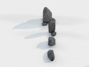 assets pack of stones game ready Model 3D