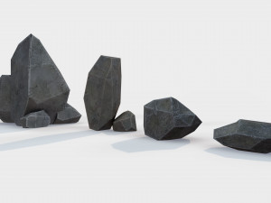 assets pack of stones game ready Model 3D