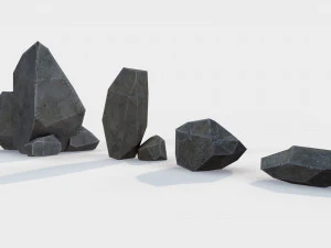 assets pack of stones game ready 3D Model
