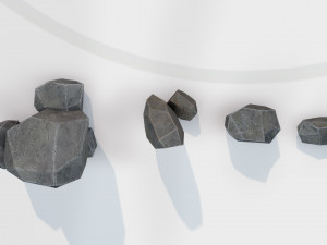 assets pack of stones game ready Model 3D