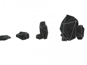 assets pack of stones game ready 3D Model