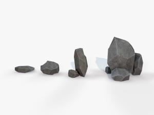 assets pack of stones game ready Model 3D
