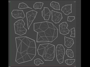 assets pack of stones game ready Model 3D